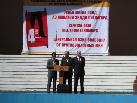 Mr. Rustam Mengeliev Minster of Justice of Tajikistan speaking during April 4 2013 event in Dushanbe, Tajikistan. Photo©Philip Martin